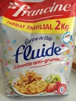 Mängden socker i Farine de blé fluide garantie anti-grumeaux (format familial)