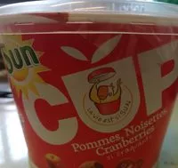 Mängden socker i Sun Cup pommes, noisettes, cranberries