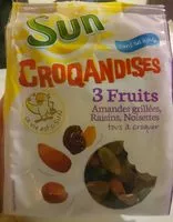 Mängden socker i Croquandises - 3 Fruits Amandes Grillées, Raisins, Noisettes