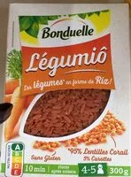 Mängden socker i Legumiô - lentilles corail & carottes en forme de riz