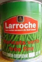 Mängden socker i Haricots verts Très fins - 800 g - Larroche