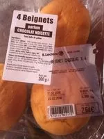 Mängden socker i 4 beignets choco/noisette E.leclerc