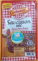 Mängden socker i Saucisson sec tranches fines délicatement assaisonnées