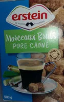 Mängden socker i Erstein morceaux bruts irreguliers pure canne