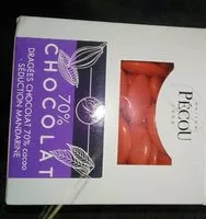 Mängden socker i Dragée chocolat 70% cacao mandarine