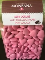 Mängden socker i Mini Coeurs au Chocolat Noir 70% cacao