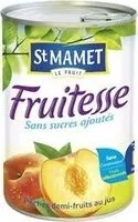 Mängden socker i St mamet, Fruitesse peche 1/2 , la boite