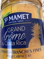 Mängden socker i Ananas tranches fines carpaccio Grand Arôme du Costa Rica