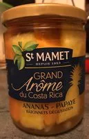 Mängden socker i Ananas papaye bâtonnets Grand Arôme du Costa Rica