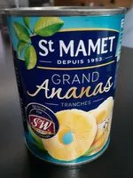 Mängden socker i Grand Ananas Tranches Sans sucres ajoutés