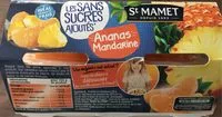 Mängden socker i Cup Ananas Mandarine Sans sucres ajoutés