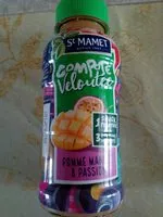 Mängden socker i Compote Pomme, Mangue Et Passion Allégée En Sucre Zecompot'