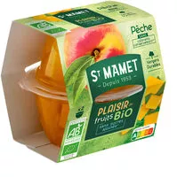 Mängden socker i Plaisir de Fruits - Pêche Bio - Sans sucres ajoutés