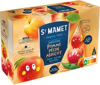 Mängden socker i Berlingot smoothie pomme pêche abricot sans sucres ajoutés