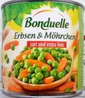 Mängden socker i Erbsen und Möhren