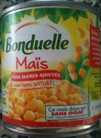Mängden socker i Maïs sans sucres ajoutés
