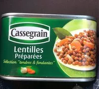 Mängden socker i Cassegrain lentilles cuisinées 1/2x2