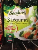 Mängden socker i Les 3 Légumes Précuit Vapeur choux fleurs, carottes et brocolis