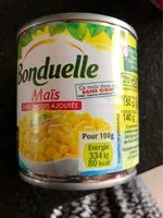 Mängden socker i Maïs sans sucres ajoutés