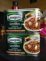 Mängden socker i Lentilles cuisinées sud ouest