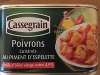 Mängden socker i Poivrons cuisinés au piment d'espelette