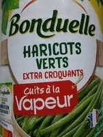 Mängden socker i Haricots verts extra croquants cuits à la vapeur