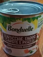 Mängden socker i Lenticchie farro carote e piselli