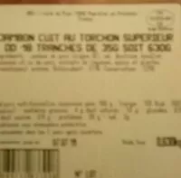 Mängden socker i Jambon cuit au torchon supérieur