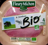 Mängden socker i Le Jambon Bio, Sans couenne (4 Tranches Fines)