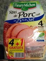 Mängden socker i Rôti de Porc cuit (-25% de Sel)