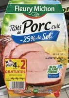 Mängden socker i Rôti de Porc cuit (-25% de sel) (4+2 gratuites)