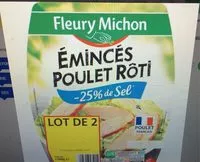 Mängden socker i Eminces de poulet roti -25% de sel