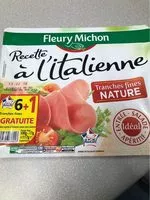 Mängden socker i Fleury jambon italien sans couenne tranche fine x6