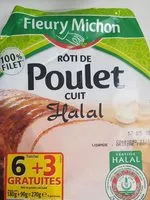 Mängden socker i Roti de poulet cuit Halal