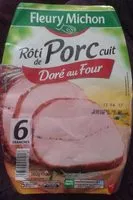 Mängden socker i 6 Tranches Rôti de Porc Cuit Doré au Four