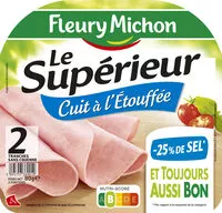 Mängden socker i Le supérieur cuit à l'étouffée - 25% de sel* - 2 tranches