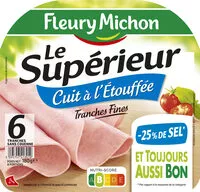 Mängden socker i Le supérieur cuit à l'étouffée - tranches fines - 25% de sel * - 6 tranches