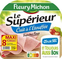 Mängden socker i Le supérieur cuit à l'étouffée - tranches fines - 25% de sel* - 8 tranches