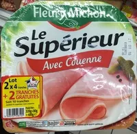 Mängden socker i Le Supérieur avec Couenne (lot 2x4+2 tranches gratuites)