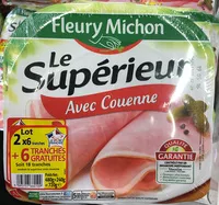 Mängden socker i Le Supérieur avec Couenne (lot 2x6 tranches + 6 gratuites)