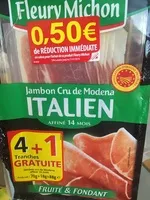 Mängden socker i Jambon cru de Modena Italien affiné 14 mois