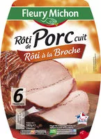 Mängden socker i Rôti de porc cuit, rôti à la broche - 6 tranches