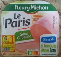 Mängden socker i Jambon le paris -25% de sel (6+1 gratuite)