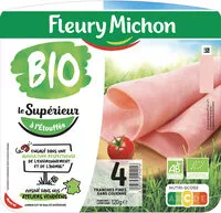Mängden socker i Jambon Supérieur sans couenne Bio - 4 tranches fines