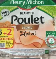 Mängden socker i Blanc de poulet fumé halal