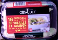 Mängden socker i 16 quenelles fraîches de volaille et jambon