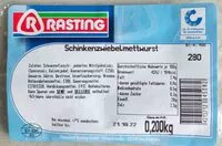 Mängden socker i Schinkenzwiebeln Mettwurst