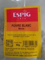 Mängden socker i Poivre blanc moulu