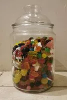 Mängden socker i Bonbonnière verre 2L vintage