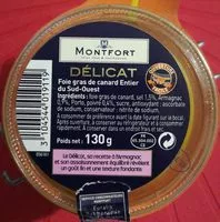 Mängden socker i Foie gras de canard entier du sud-ouest